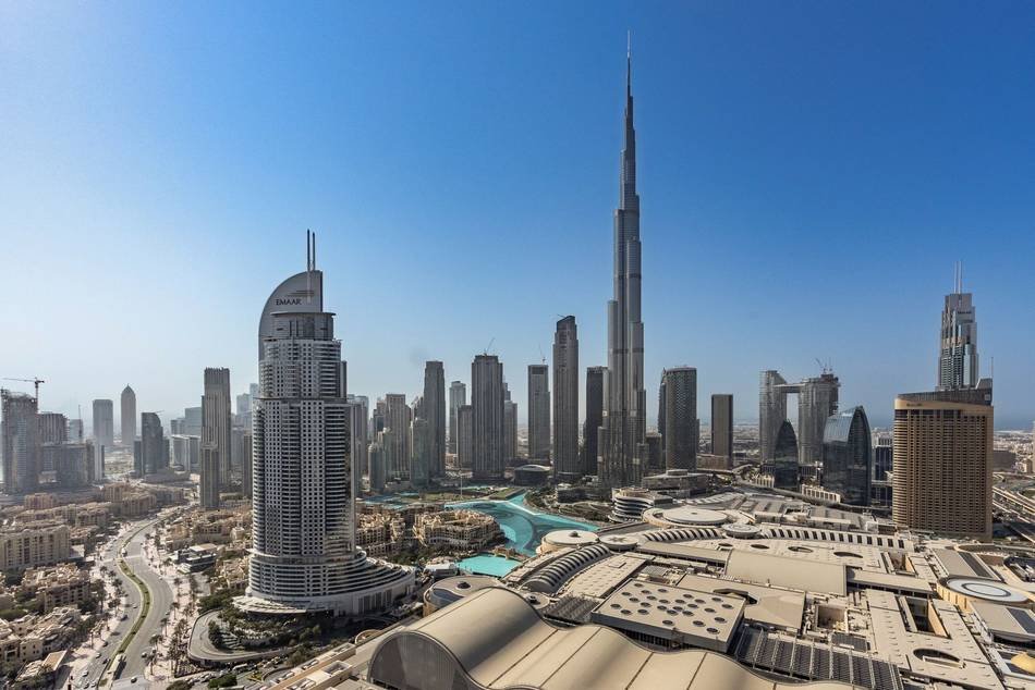 Downtown Dubai skyline with the Burj Khalifa